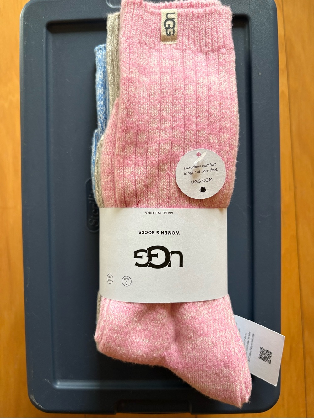 UGG Pink Women's Ribbed Cozy Socks Trio